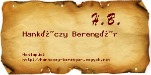 Hankóczy Berengár névjegykártya